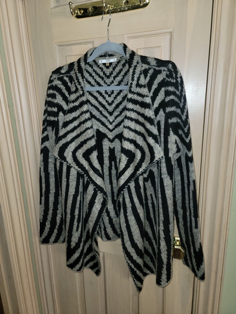 Misses Sz M Cardigan Open Front Sweater By Sioni Zebra Print